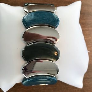 Stretch Bracelet Blue & Silver